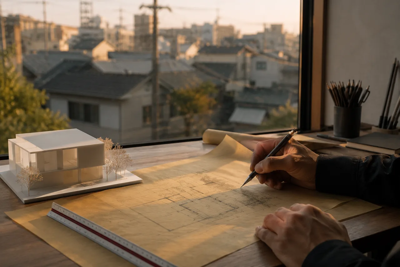 建筑师手绘大阪住宅的平面图（※示意图）