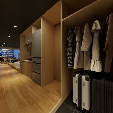 2丁目 客室：玄関収納とミニキッチン（完成イメージ）